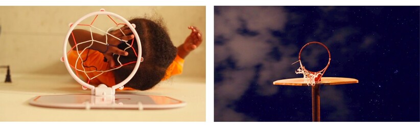 תנועת עננים; שיער מסתבך ברשת. הרשת מזוויות הפוכות. מטפורה על עתיד הזדמנויות